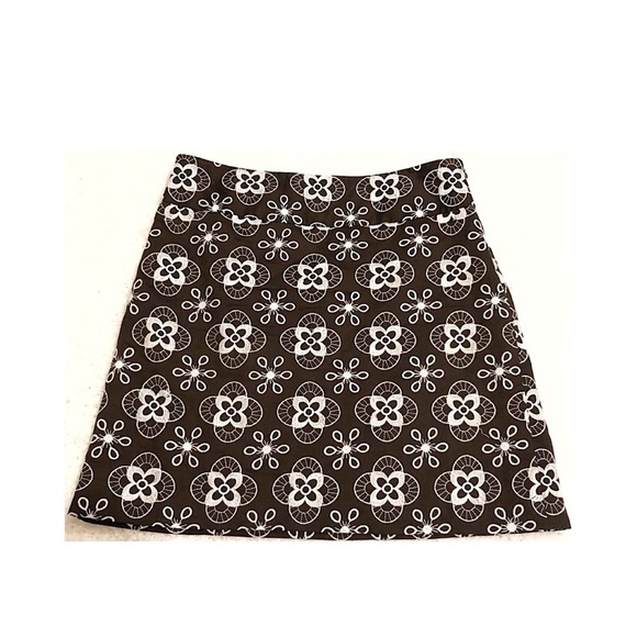 LOFT embroidered mini a line brown cotton … - Picture 1 of 8
